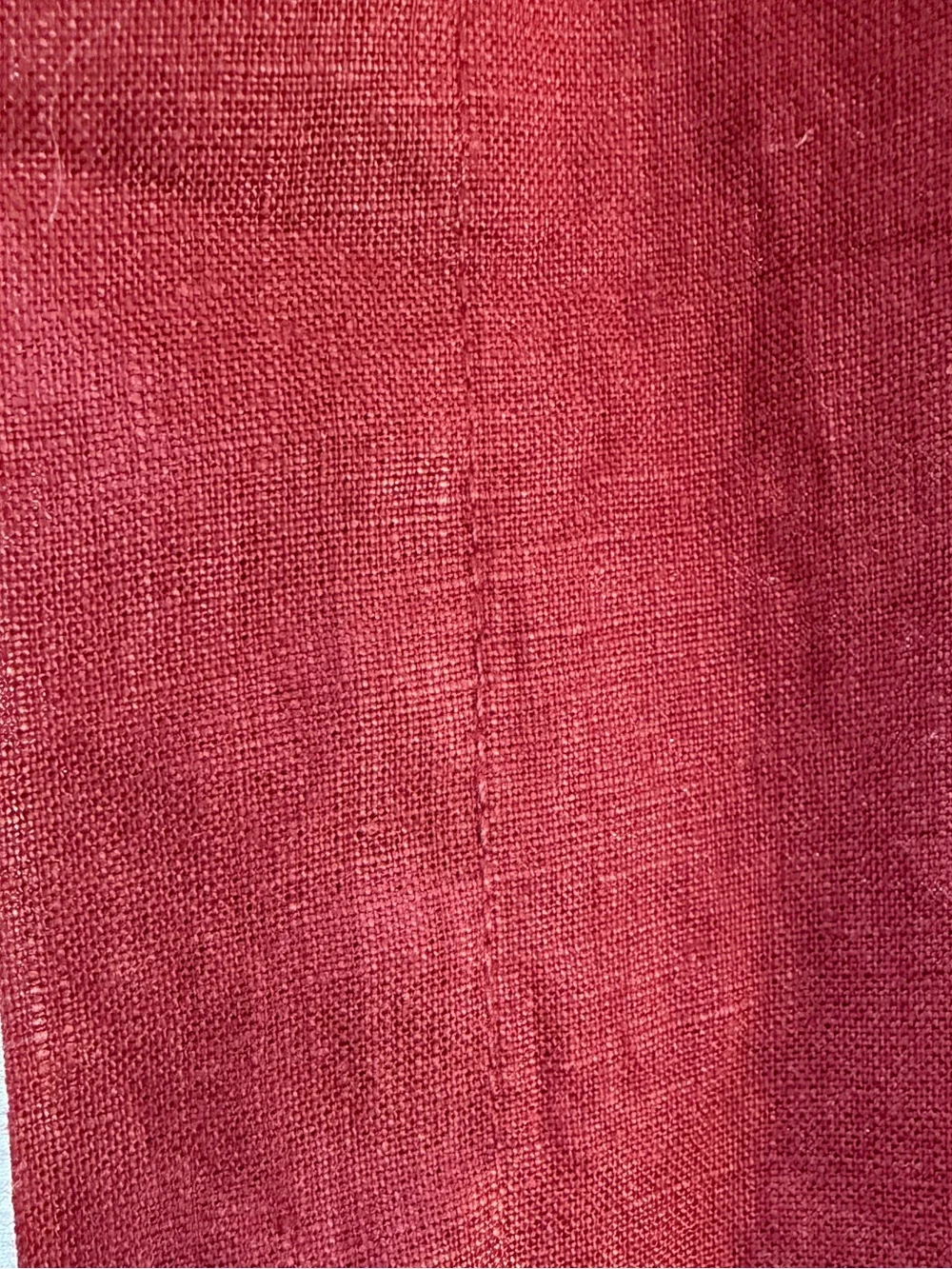 Crate & Barrel Linen Table Runner, Russet Red